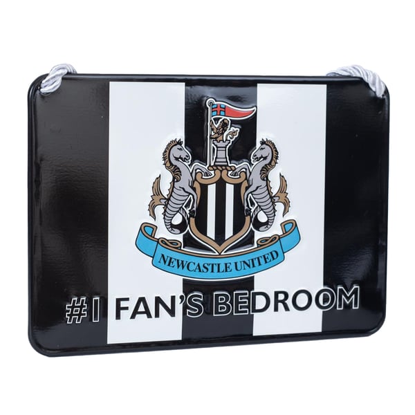 Newcastle United FC Nr 1 Fan Randig Hängande Skylt