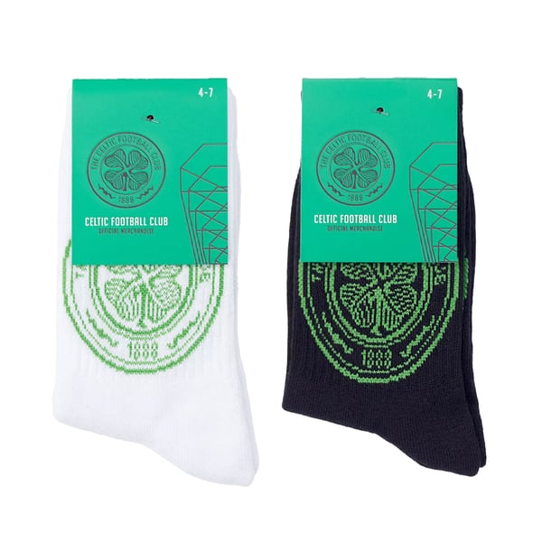 Celtic FC Unisex Adult Sports Socks (Pack of 2)