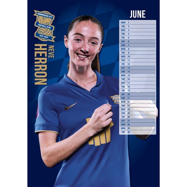 Birmingham City FC 2026 A3 Wall Calendar