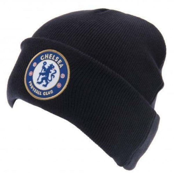 Chelsea FC Officiell Vuxen Unisex Uppvikt Stickad Mössa