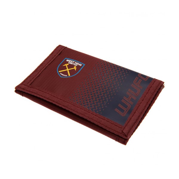 West Ham United FC Fade Design Touch Fastening Nylon Wallet