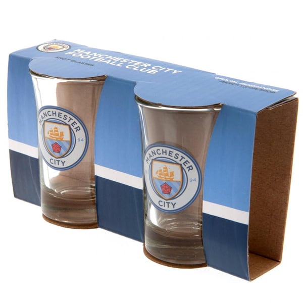 Manchester City FC Shot Glass Set (Pack Of 2)