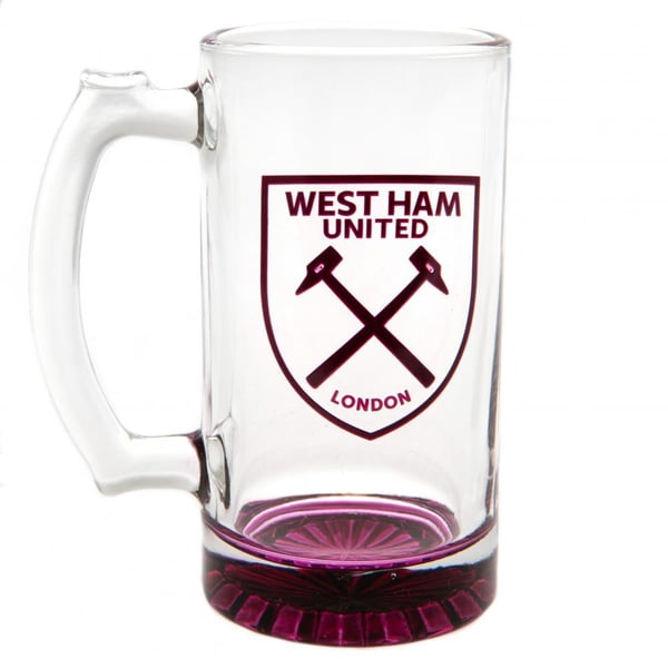 West Ham United FC Crest Glass Tankard