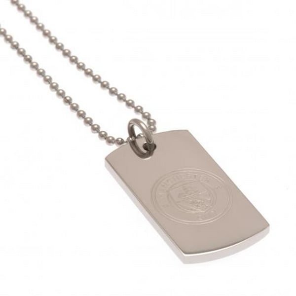 Manchester City FC Engraved Dog Tag and Chain