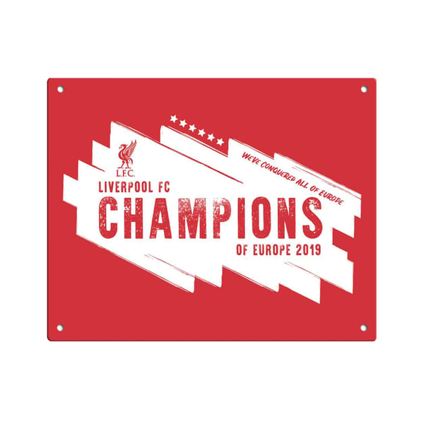 Liverpool FC Champions Of Europe Metal Sign