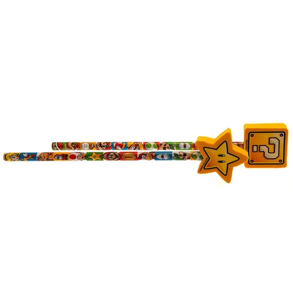 Super Mario Pencil With Eraser Set (Pack of 2)