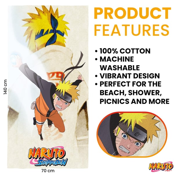 Naruto: Shippuden Childrens/Kids Naruto Heroes Cotton Towel
