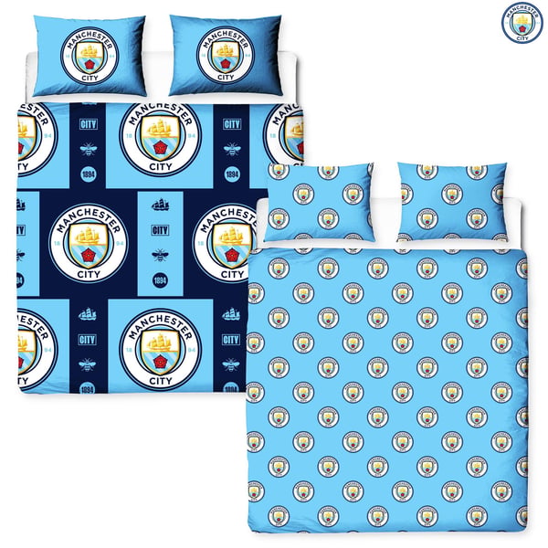 Manchester City FC Reversible Crest Duvet Set