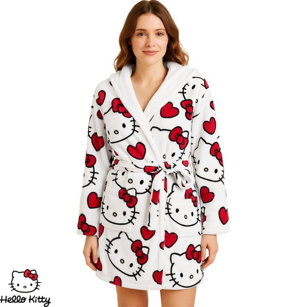 Hello Kitty naisten 3D-korvallinen fleecetakki