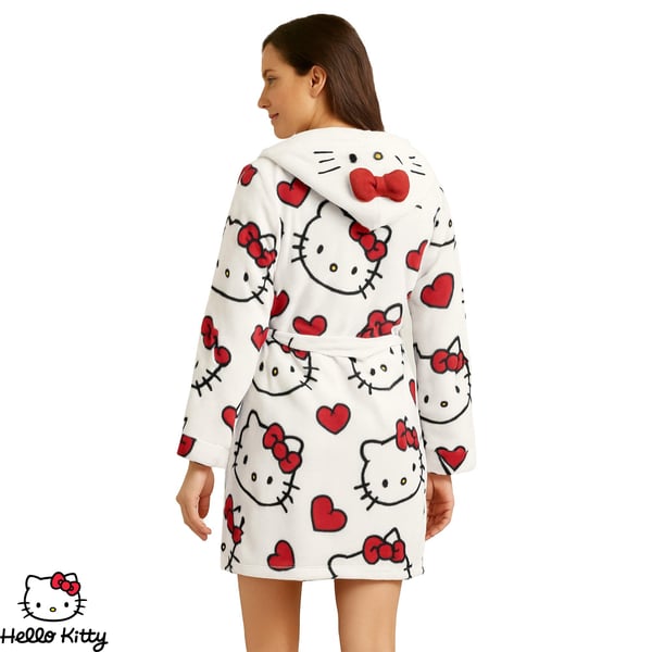 Hello Kitty naisten 3D-korvallinen fleecetakki