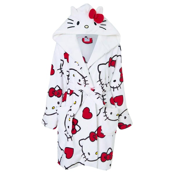 Hello Kitty Dam 3D Öron Fleece Morgonrock