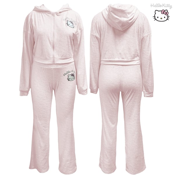 Hello Kitty Womens/Ladies Velvet Feel Straight Leg Tracksuit