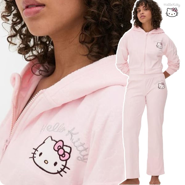 Hello Kitty Womens/Ladies Velvet Feel Straight Leg Tracksuit