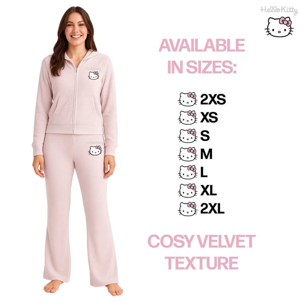Hello Kitty Womens/Ladies Velvet Feel Straight Leg Tracksuit