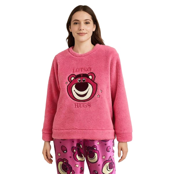 Toy Story 3 Womens/Ladies Lotso Embossed Fleece Long Pyjama Set