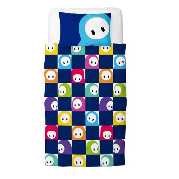 Fall Guys Grid Reversible Duvet Set