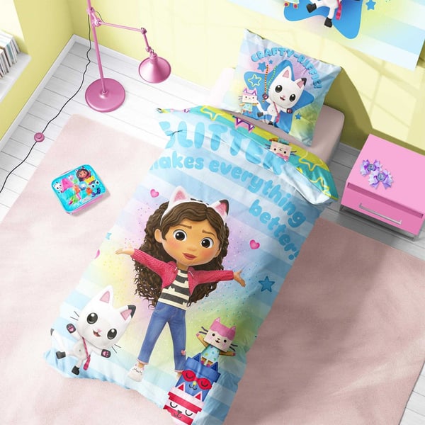 Gabby´s Dollhouse Glitter Makes Everything Better Reversible Duvet Set