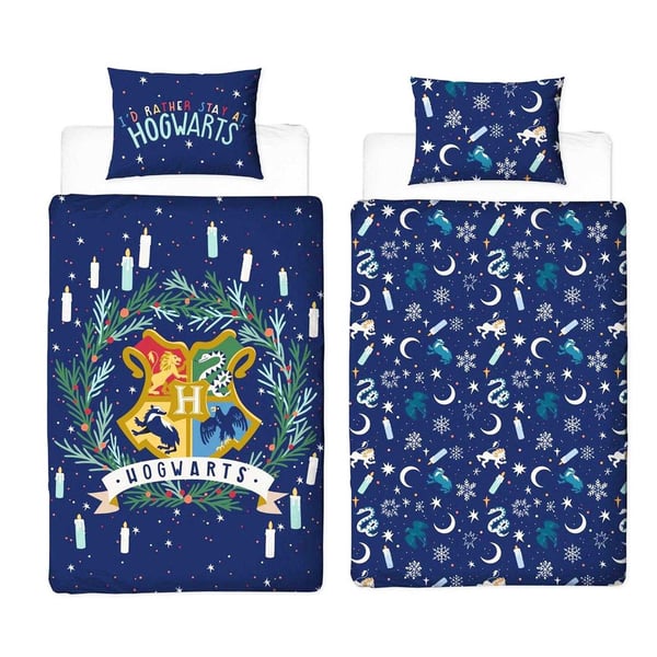 Harry Potter I´d Rather Stay At Hogwarts Reversible Duvet Set
