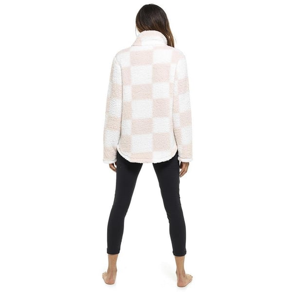 Keanu Womens/Ladies Checked Sherpa Fleece Quarter Zip Pullover