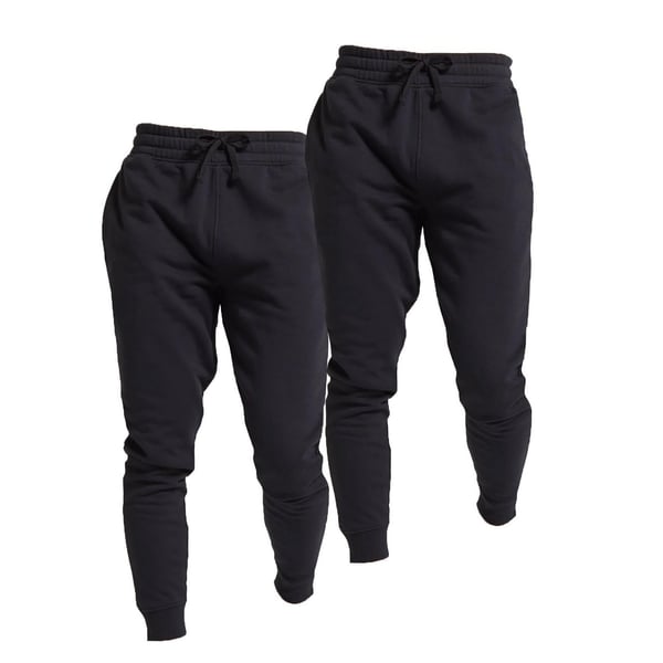 Keanu Mens Cotton Blend Slim Jogging Bottoms (Pack of 2) Keanu Mens Cotton Blend Slim Jogging Bottoms (Pack of 2)