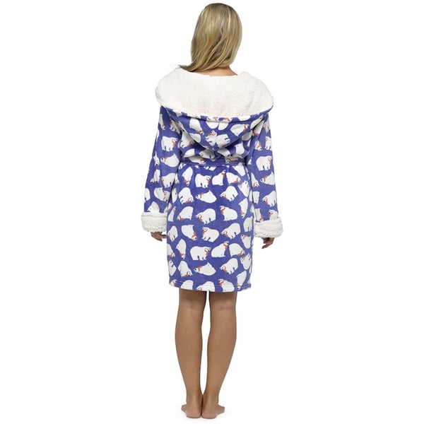 Keanu Womens/Ladies Polar Bear Fleece Hooded Dressing Gown