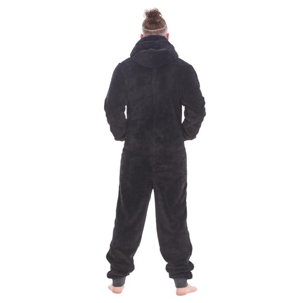 Keanu Mens Hooded Fleece Contrast Trim Jumpsuit