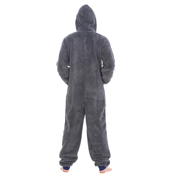 Keanu Mens Hooded Fleece Contrast Trim Jumpsuit