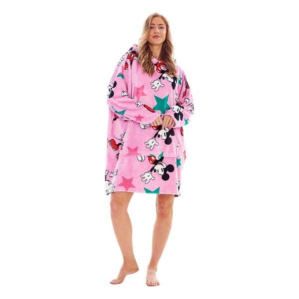 Disney Womens/Ladies Mickey Mouse Soft Sherpa Lined Oversized Blanket Hoodie
