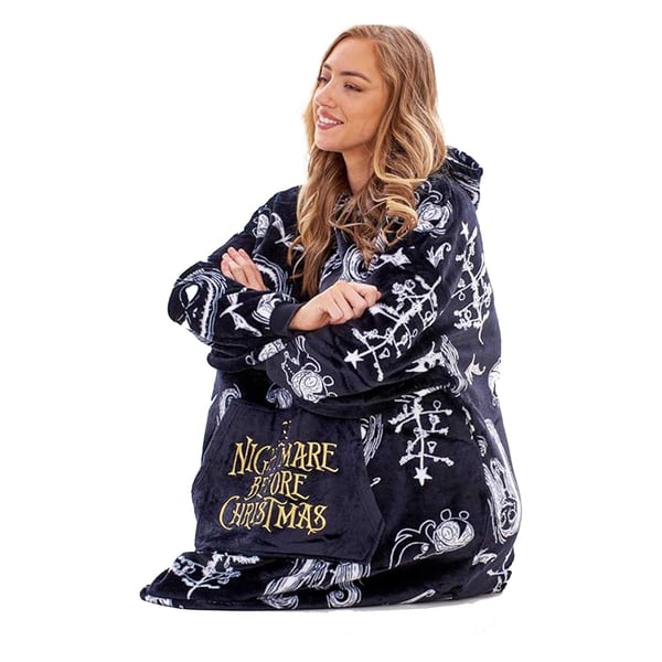 Nightmare Before Christmas Womens/Ladies Soft Sherpa Lined Oversized Blanket Hoodie
