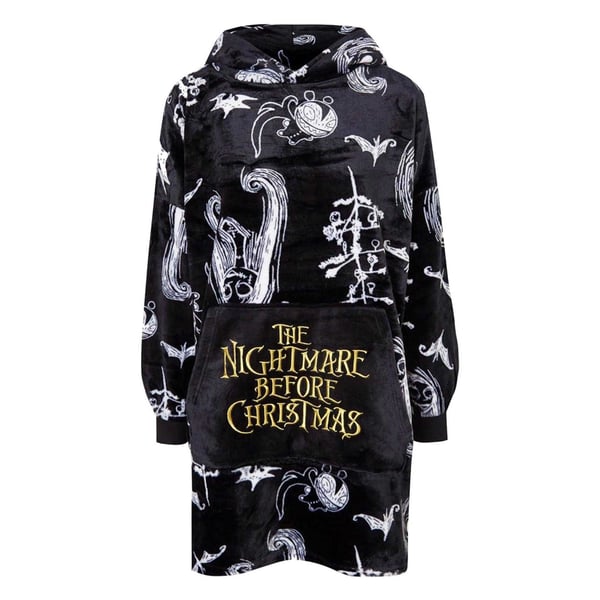 Nightmare Before Christmas Womens/Ladies Soft Sherpa Lined Oversized Blanket Hoodie