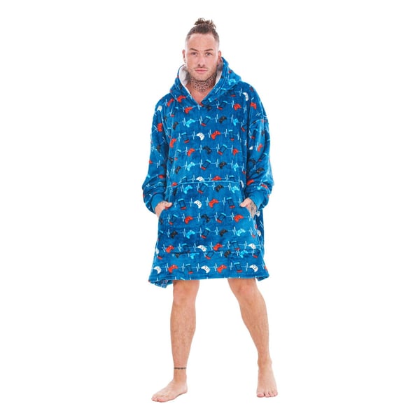 Keanu Childrens/Kids Game Over Game Controller Fleece Oversized Blanket Hoodie