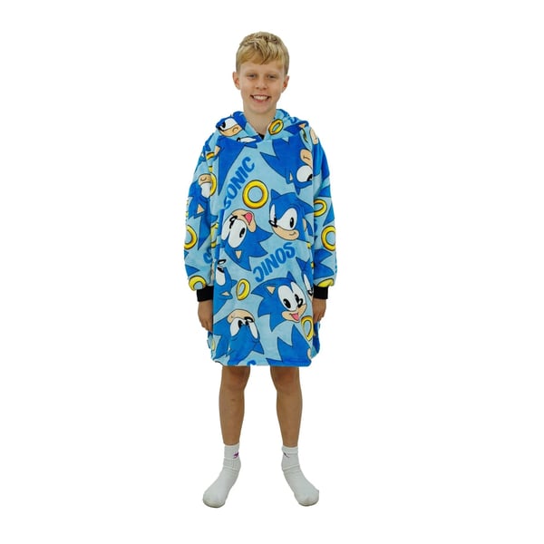 Sonic The Hedgehog Childrens/Kids Icon Fleece Oversized Blanket Hoodie
