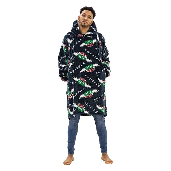 Friends Unisex Adult Logo Fleece Sherpa Lined Oversized Blanket Hoodie