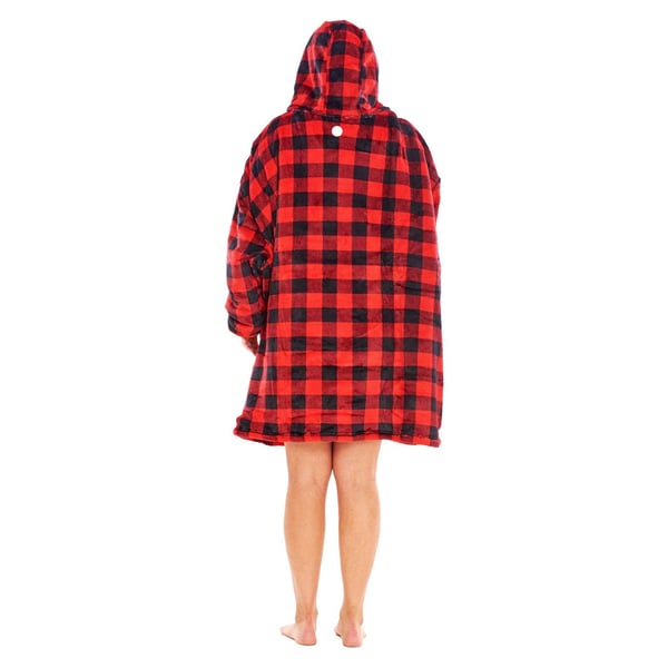 Keanu Unisex Adult Checked Fleece Sherpa Lined Oversized Blanket Hoodie