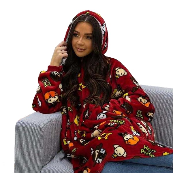 Harry Potter Unisex Adult Charm Fleece Sherpa Lined Oversized Blanket Hoodie