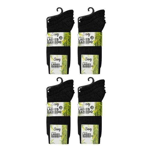 Soxy Womens/Ladies Bamboo Socks (Pack of 12)