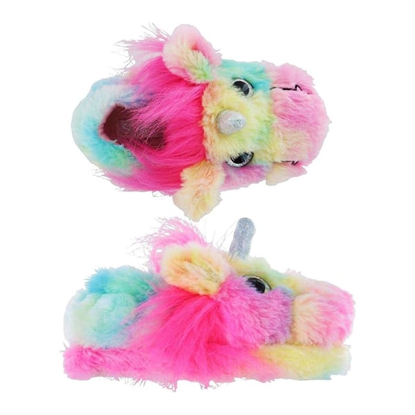 K Collection Womens/Ladies Unicorn Plush 3D Mule Slippers
