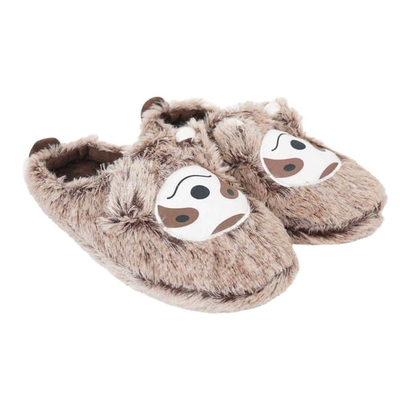 Keanu Childrens/Kids Sloth Faux Fur Mules Keanu Childrens/Kids Sloth Faux Fur Mules