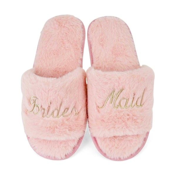 Keanu Womens/Ladies Bridesmaid Glitter Faux Fur Slip-on Mule Slippers