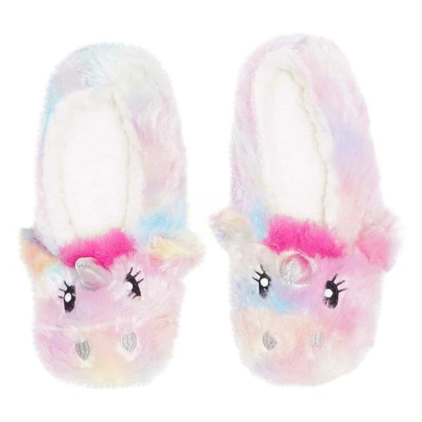 K Collection Girls Unicorn Plush 3D Slippers
