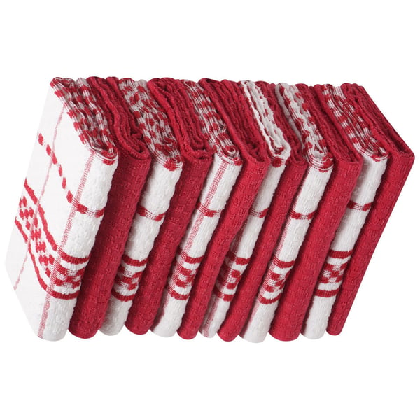 K Collection Checked Tea Towel Set (Pack of 12)