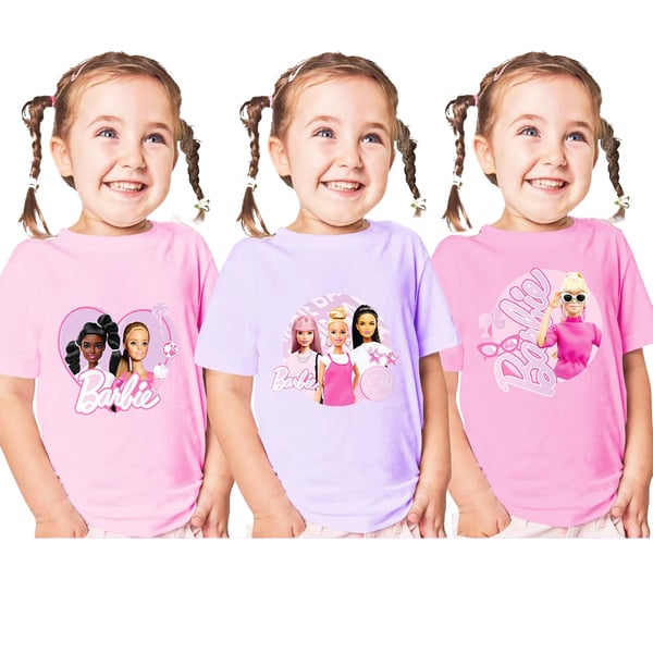Barbie Lasten T-paita (3 kpl:n pakkaus)