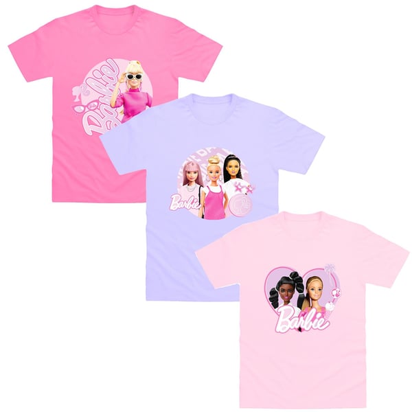 Barbie T-shirt för barn (3-pack)