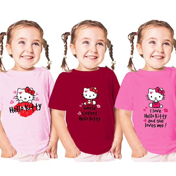 Hello Kitty lasten T-paita (3 kpl:n pakkaus)