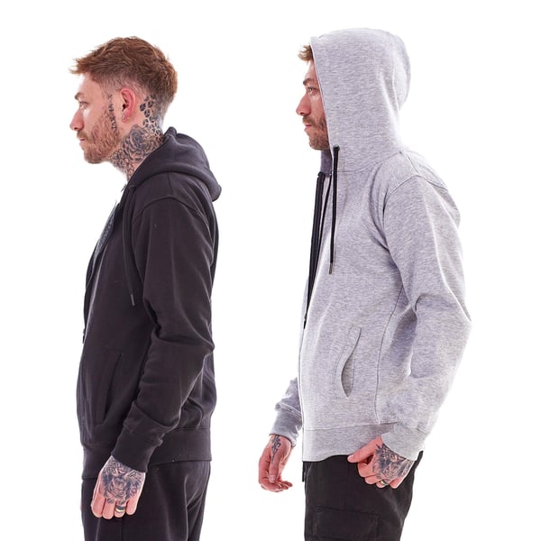 Keanu Mens Fleece Full Zip Hoodie (Pack of 2)