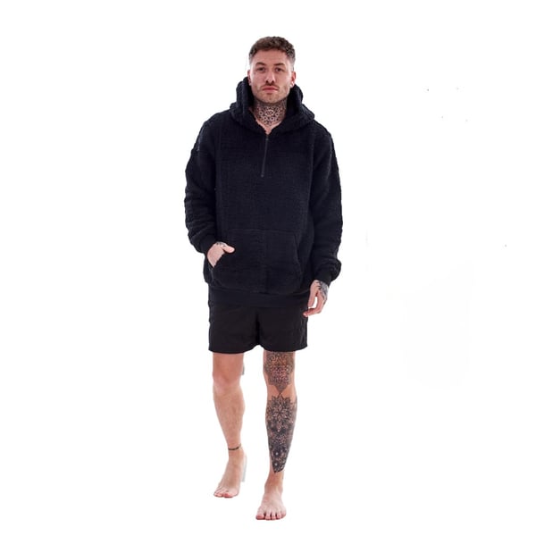 Keanu Mens Sherpa Half Zip Hoodie
