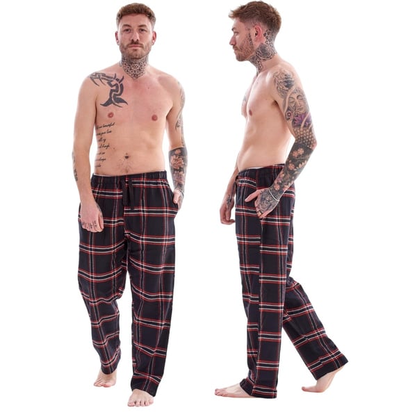 Keanu Mens Flannel Checked Lounge Pants (Pack of 2)