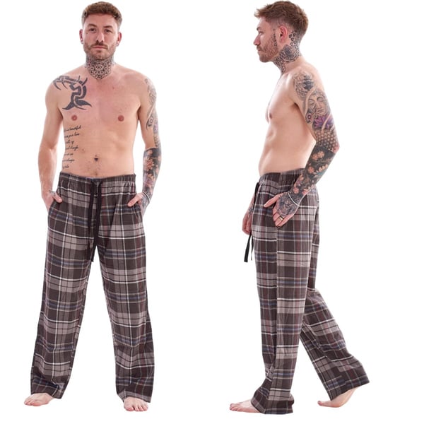 Keanu Mens Flannel Checked Lounge Pants (Pack of 2)