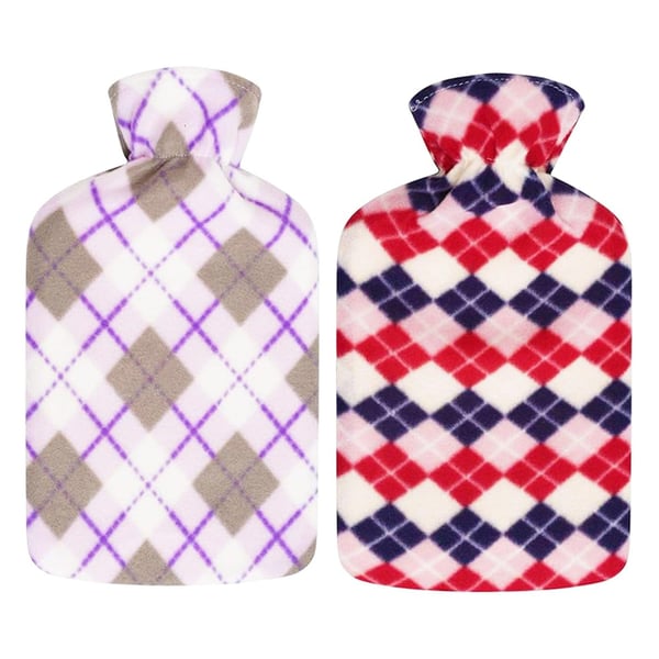 K Collection Diamond 2L Hot Water Bottle And Cover (Pack of 2)