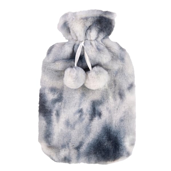 K Collection Two Tone Pom Pom 2L Hot Water Bottle And Cover (Pack of 2)
